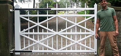 Edmund shows off the new gate