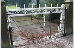 Broken pieces of the gate